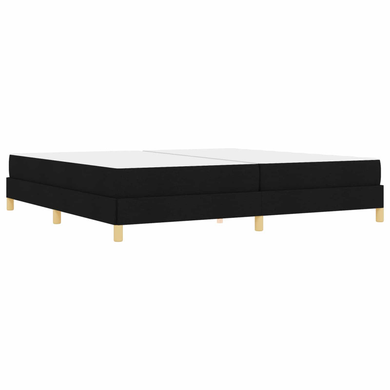 Łóżko sprężynowe z materacem Czarny 200 x 200 cm tkanina