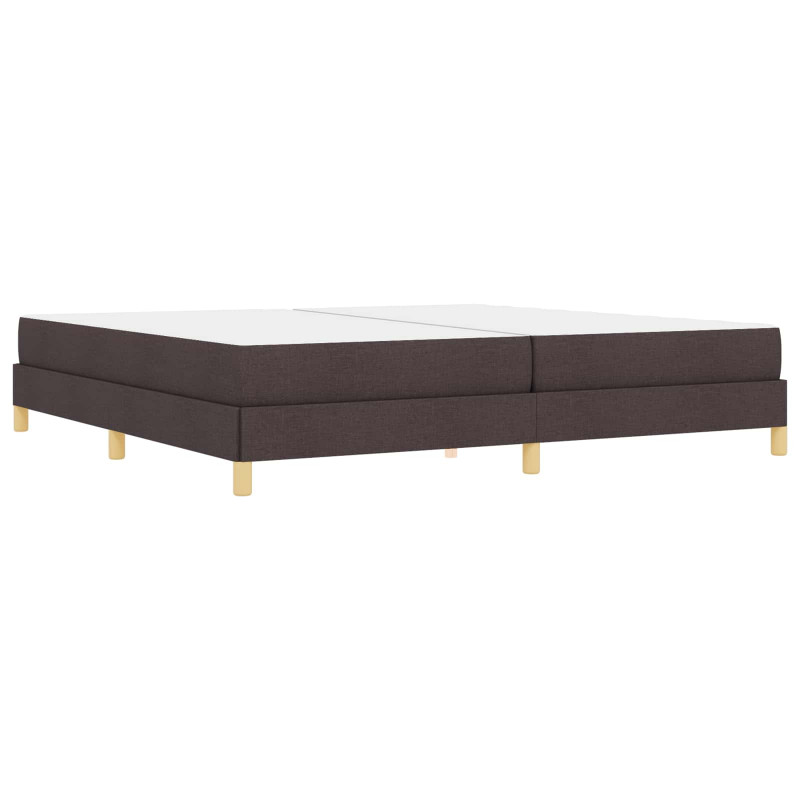 Łóżko sprężynowe z materacem Ciemny brąz 200 x 200 cm tkanina