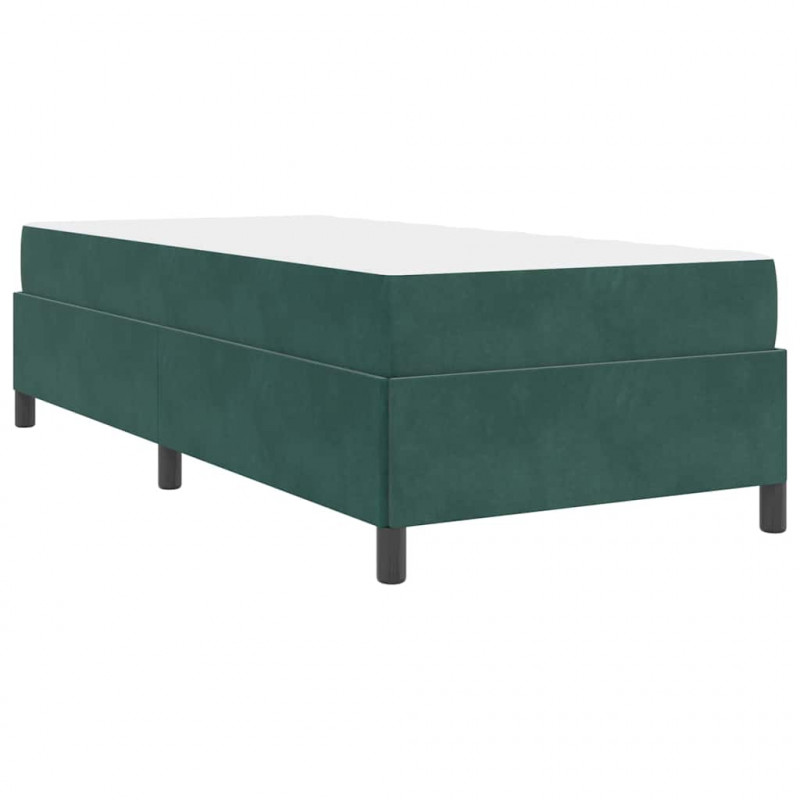 Ramka łóżka z materacem Ciemna zieleń 80 x 200 cm tkanina