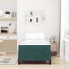 Ramka łóżka z materacem Ciemna zieleń 90 x 190 cm tkanina
