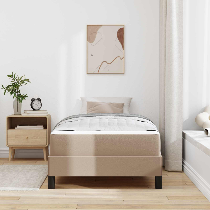 Ramka łóżka z materacem Cappuccino 90 x 190 cm tkanina