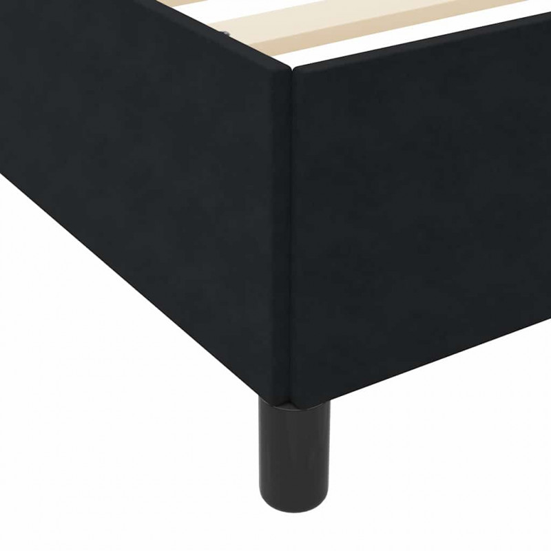 Ramka łóżka z materacem Czarny 90 x 200 cm tkanina