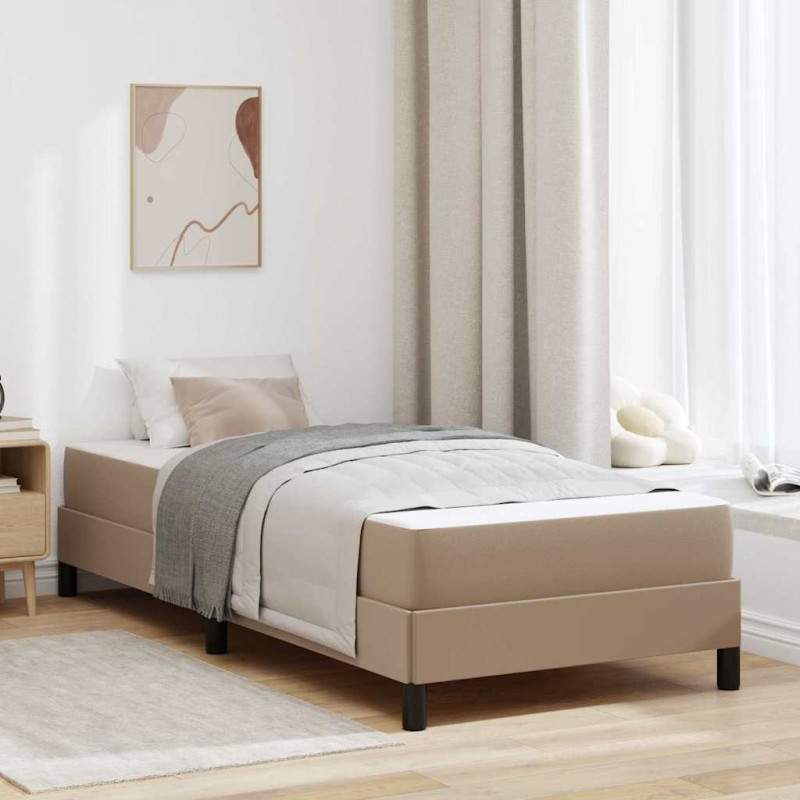 Ramka łóżka z materacem Cappuccino 90 x 200 cm tkanina