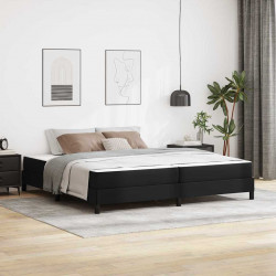 Ramka łóżka z materacem Czarny 200 x 200 cm tkanina