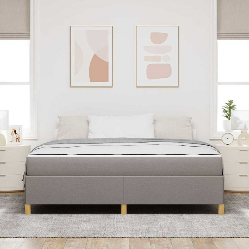 Ramka łóżka z materacem Ciemnoszary 180 x 200 cm tkanina
