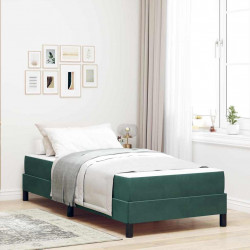 Łóżko sprężynowe z materacem Ciemna zieleń 80 x 200 cm tkanina