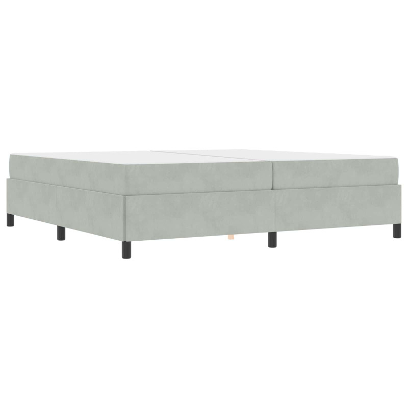 Ramka łóżka z materacem Jasnoszary 200 x 200 cm tkanina