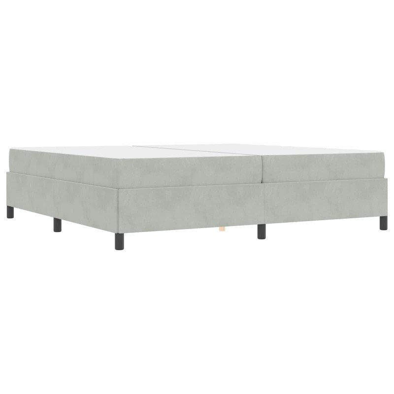 Ramka łóżka z materacem Jasnoszary 200 x 200 cm tkanina