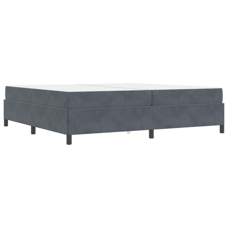 Ramka łóżka z materacem Ciemnoszary 200 x 200 cm tkanina