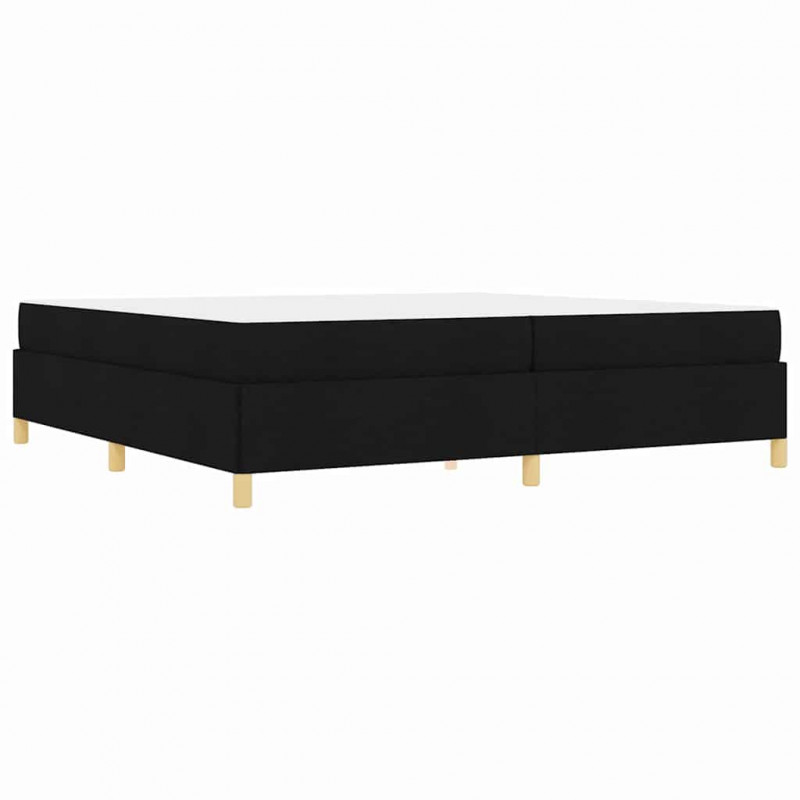 Ramka łóżka z materacem Czarny 200 x 200 cm tkanina