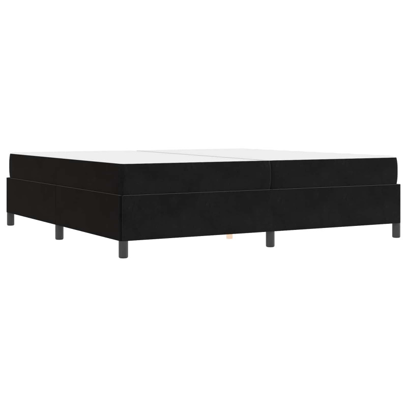 Ramka łóżka z materacem Czarny 200 x 200 cm tkanina