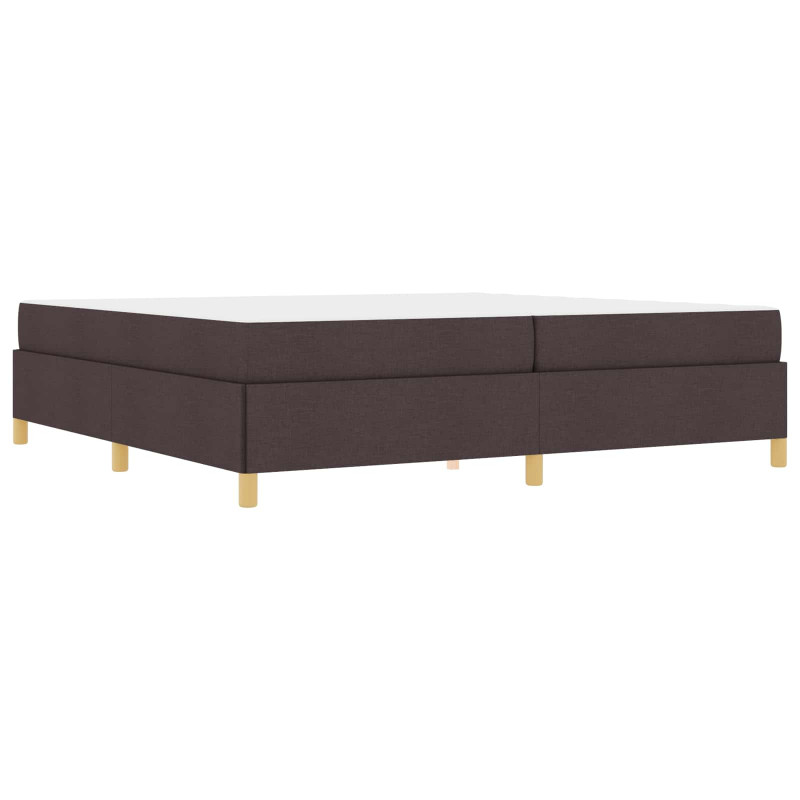 Ramka łóżka z materacem Ciemny brąz 200 x 200 cm tkanina