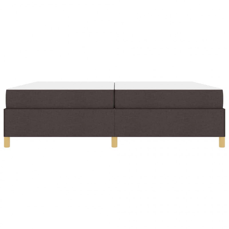 Ramka łóżka z materacem Ciemny brąz 200 x 200 cm tkanina