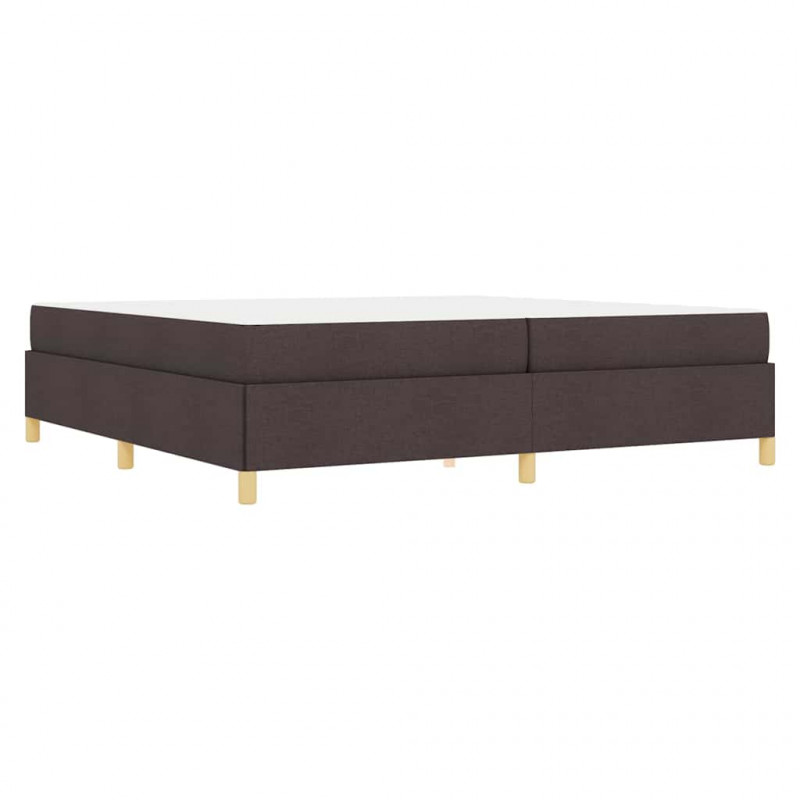 Ramka łóżka z materacem Ciemny brąz 200 x 200 cm tkanina