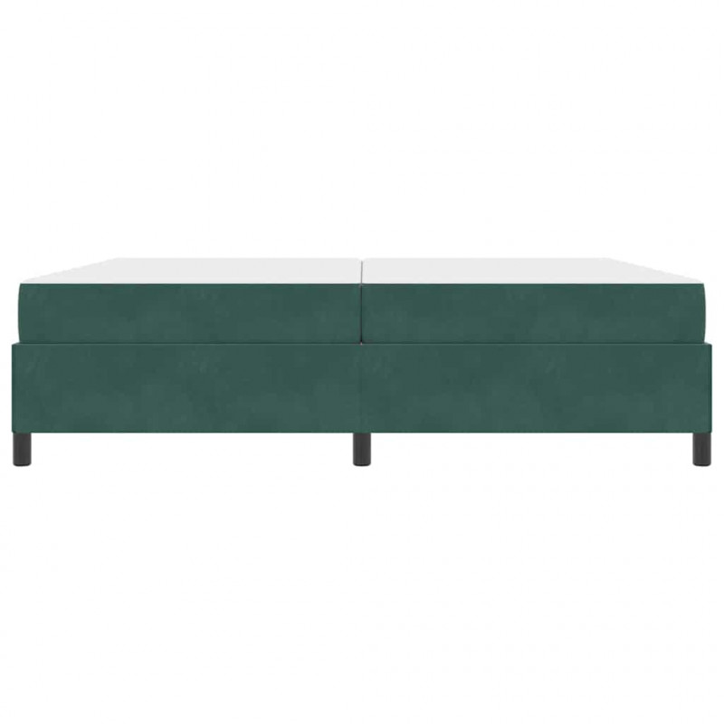 Ramka łóżka z materacem Ciemna zieleń 200 x 200 cm tkanina