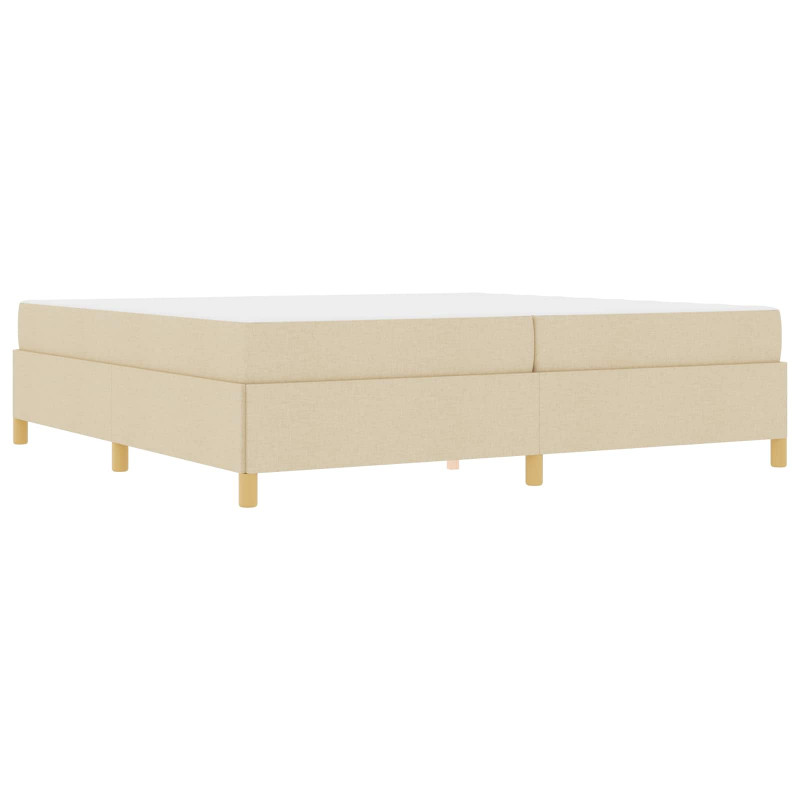 Ramka łóżka z materacem Kremowy 200 x 200 cm tkanina