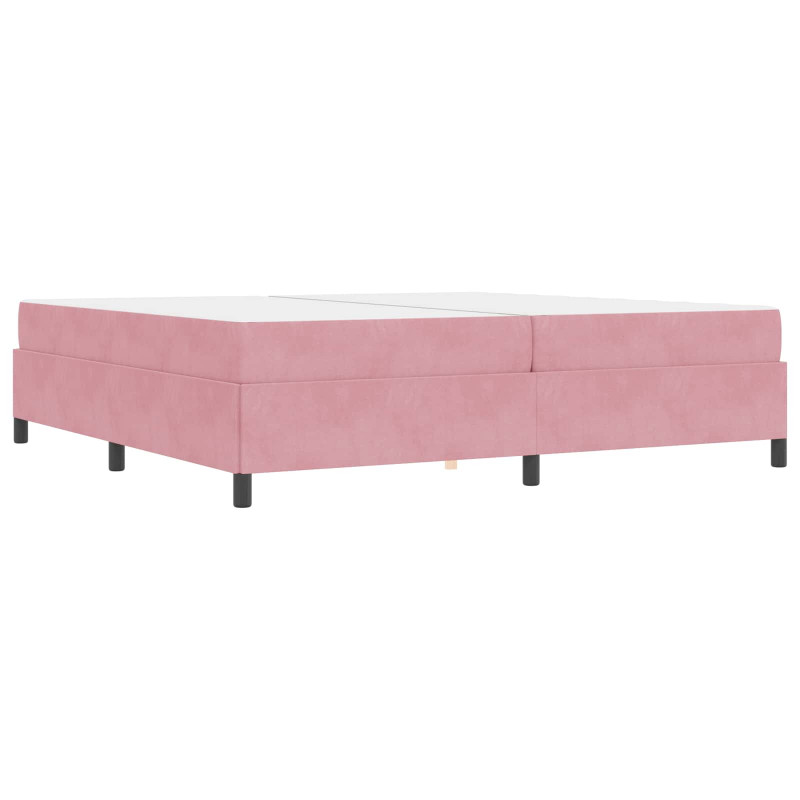 Ramka łóżka z materacem Różowy 200 x 200 cm tkanina