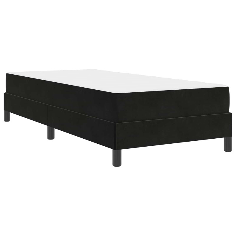 Łóżko sprężynowe z materacem Czarny 100 x 200 cm tkanina