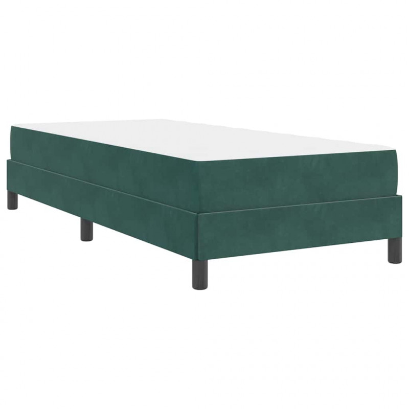 Łóżko sprężynowe z materacem Ciemna zieleń 100 x 200 cm tkanina