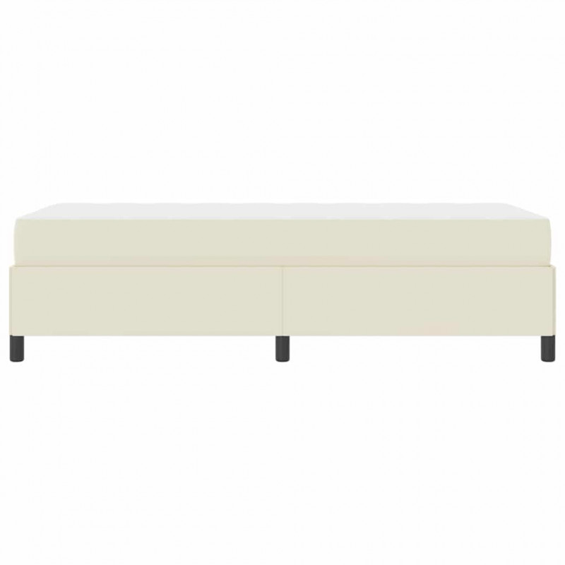 Ramka łóżka z materacem Kremowy 90 x 200 cm tkanina