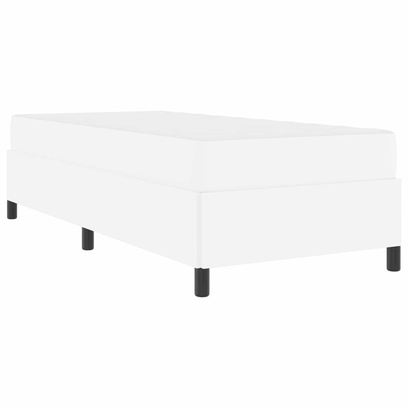 Ramka łóżka z materacem Biały 100 x 200 cm tkanina