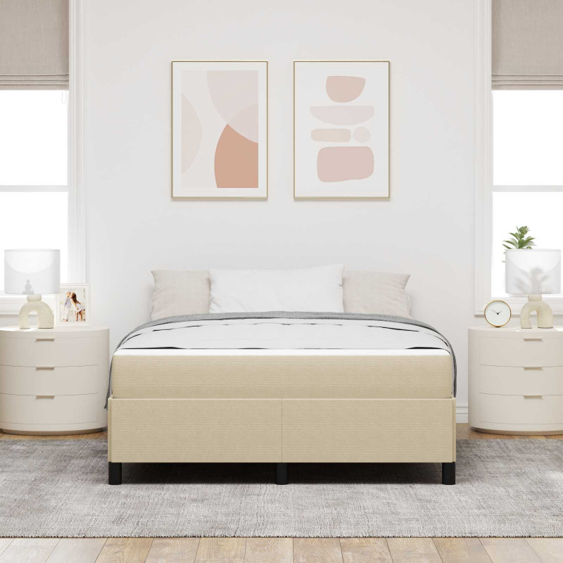 Ramka łóżka z materacem Jasnozielony szary 140 x 200 cm tkanina
