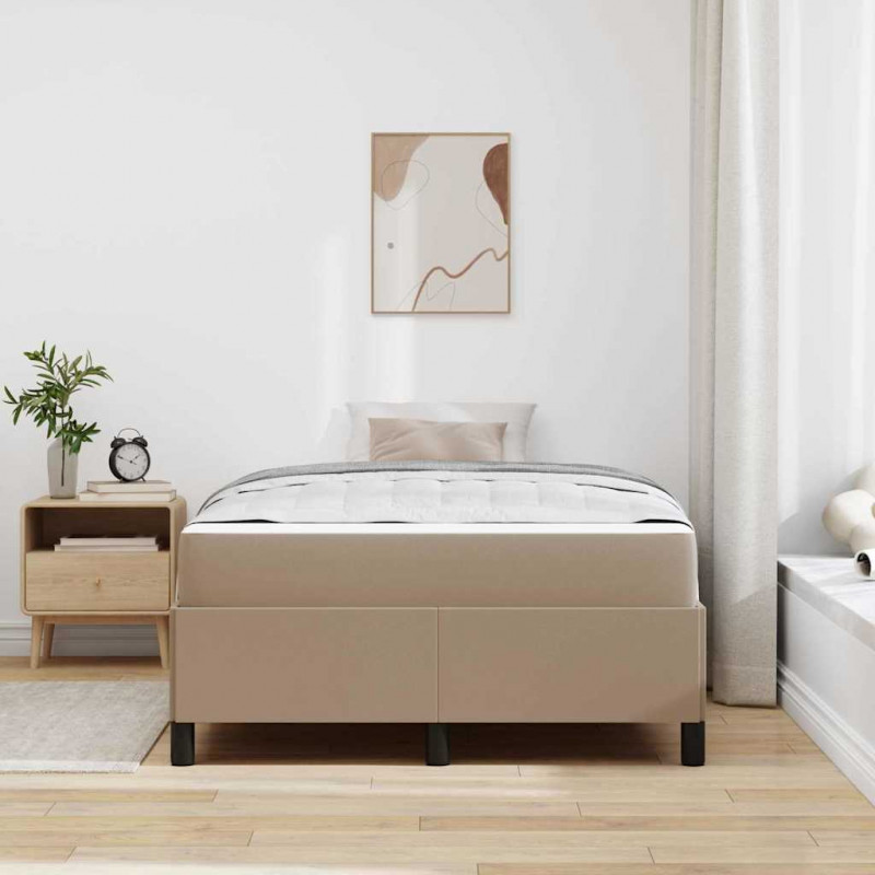 Ramka łóżka z materacem Cappuccino 120 x 200 cm tkanina