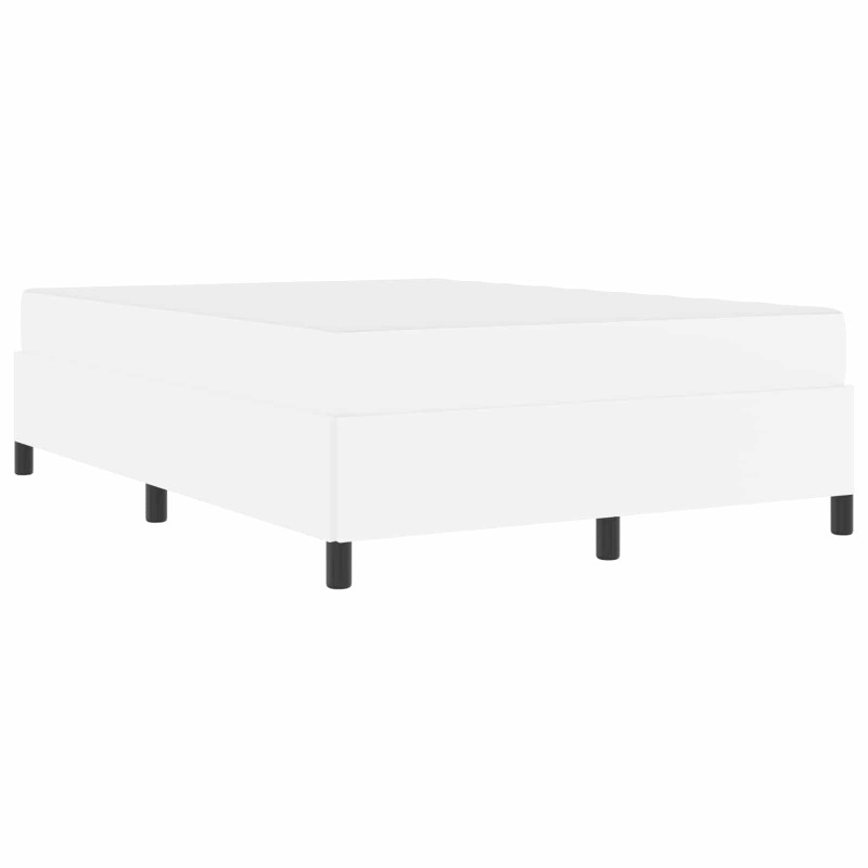 Ramka łóżka z materacem Biały 140 x 190 cm tkanina