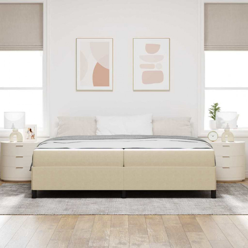 Ramka łóżka z materacem Jasnozielony szary 200 x 200 cm tkanina