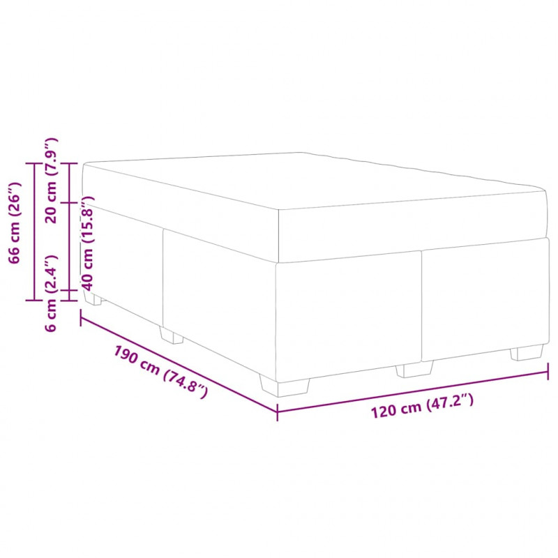 Ramka łóżka z materacem Ciemnoszary 120 x 190 cm tkanina
