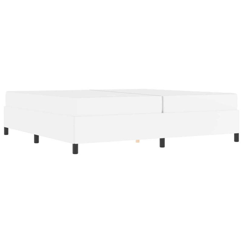 Ramka łóżka z materacem Biały 200 x 200 cm tkanina