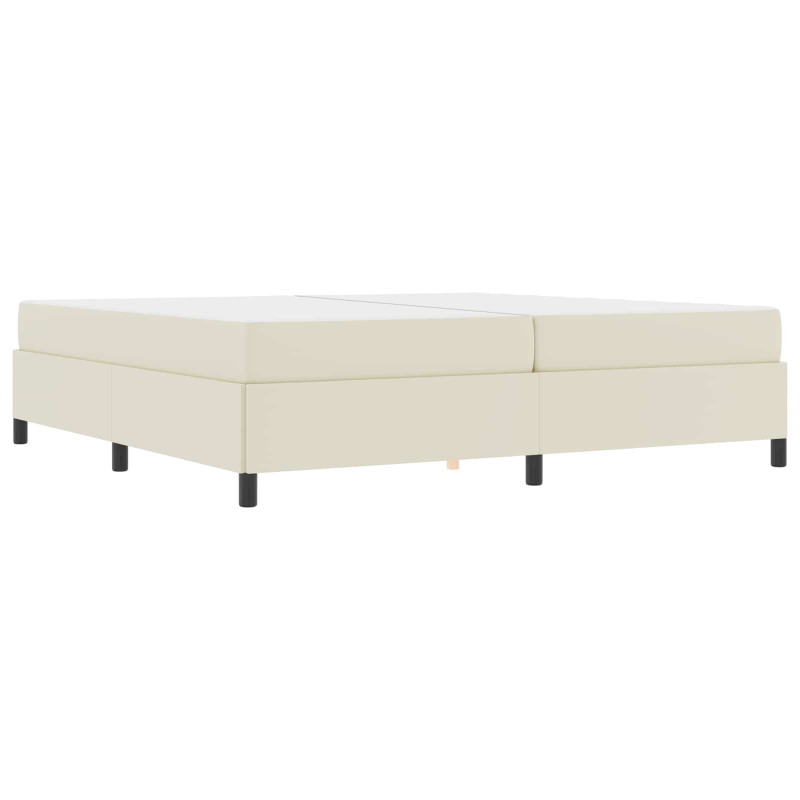 Ramka łóżka z materacem Kremowy 200 x 200 cm tkanina