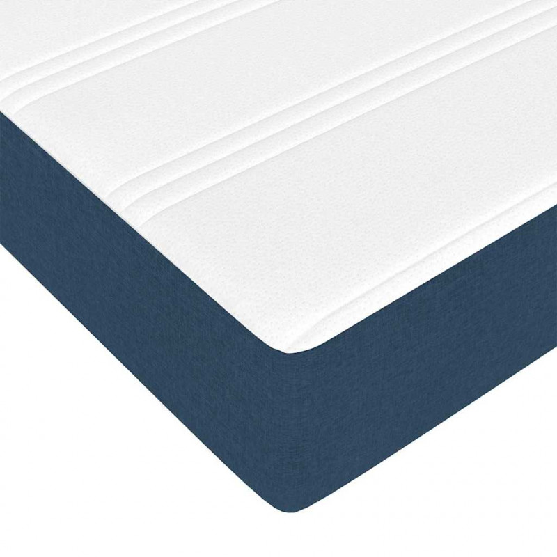 Ramka łóżka z materacem Niebieski 90 x 190 cm tkanina