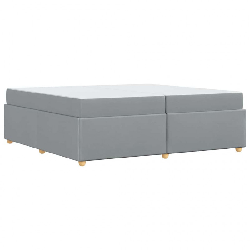 Ramka łóżka z materacem Jasnoszary 200 x 200 cm tkanina