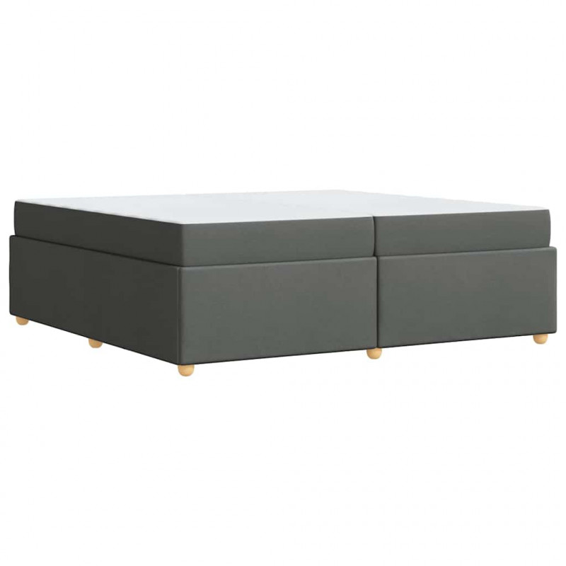Ramka łóżka z materacem Ciemnoszary 200 x 200 cm tkanina