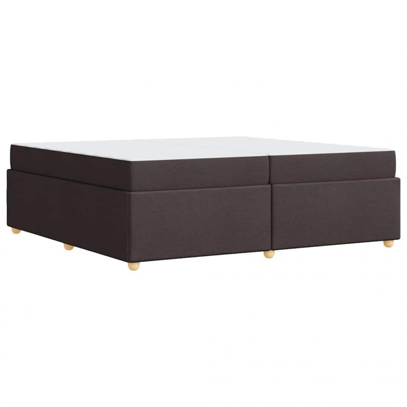 Ramka łóżka z materacem Ciemny brąz 200 x 200 cm tkanina