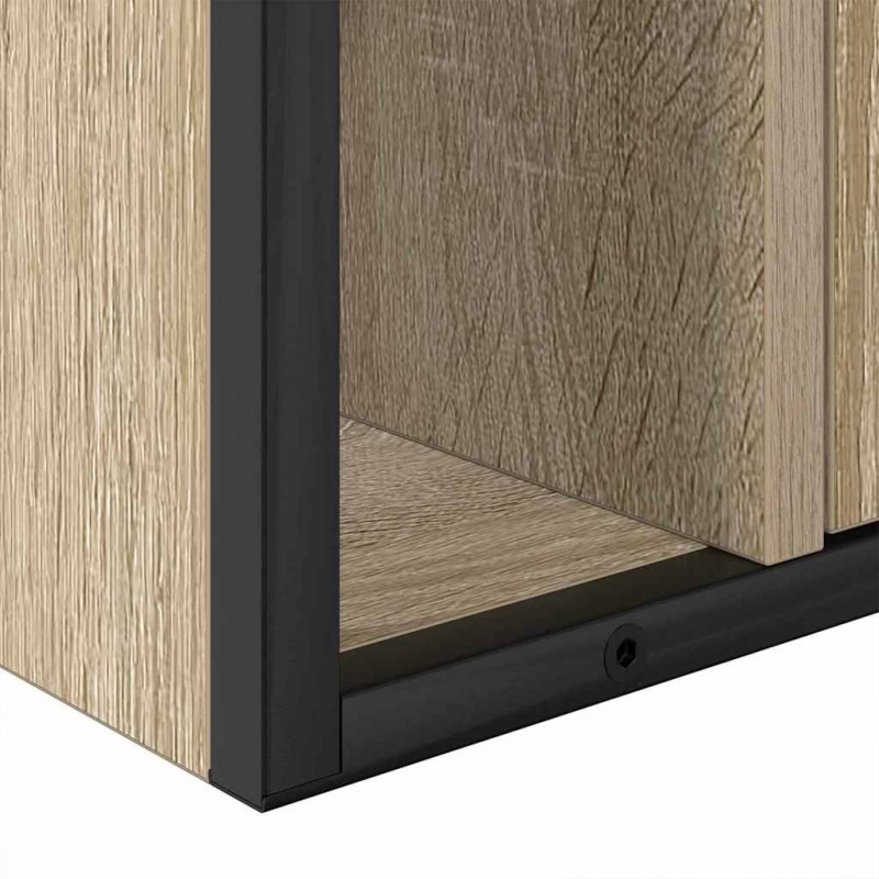 Zestaw mebli łazienkowych z półką z drzwiami 3 pcs Dąb Sonoma