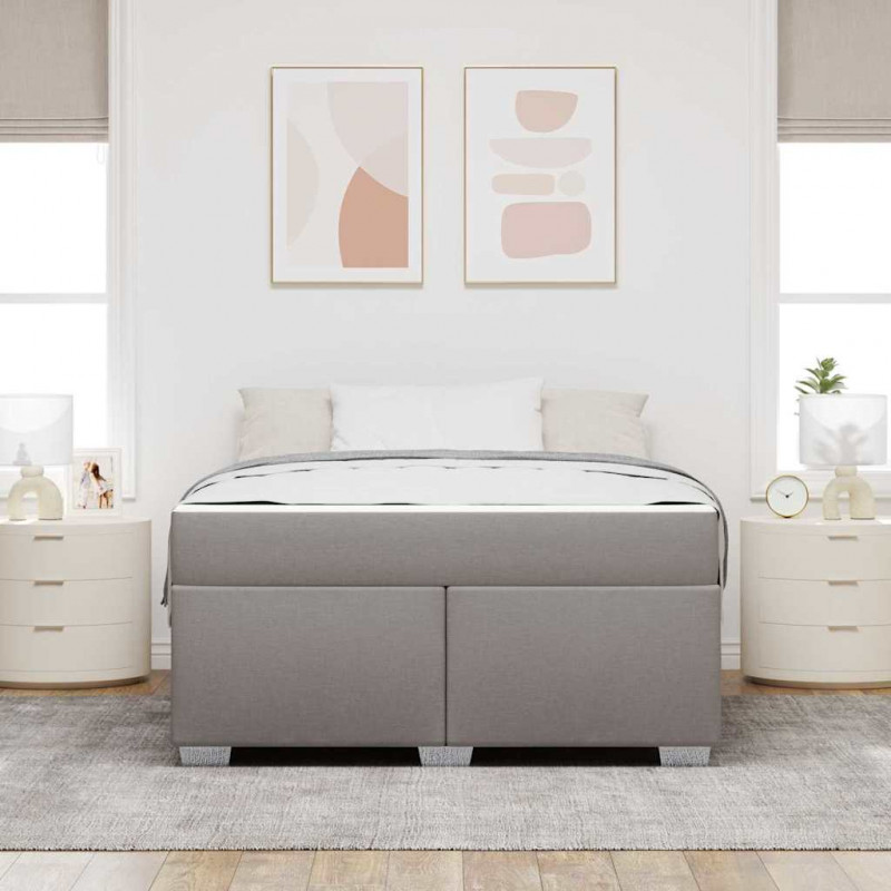 Ramka łóżka z materacem Ciemnoszary 160 x 200 cm tkanina