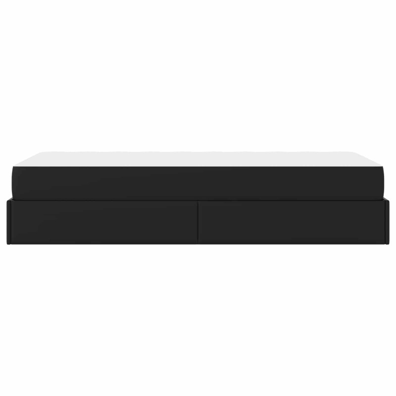 Rama łóżka z materacem z materacem 2 pcs Czarny PVC