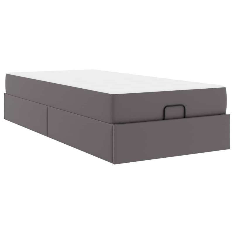 Rama łóżka z materacem z materacem 2 pcs Szary PVC