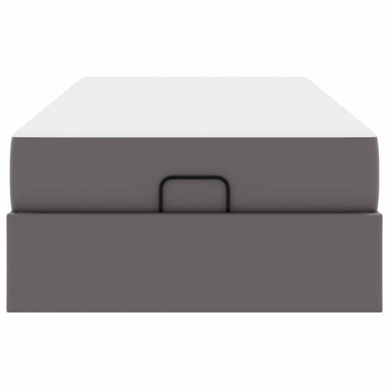 Rama łóżka z materacem z materacem 2 pcs Szary PVC