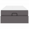 Rama łóżka z materacem z materacem 2 pcs Szary PVC