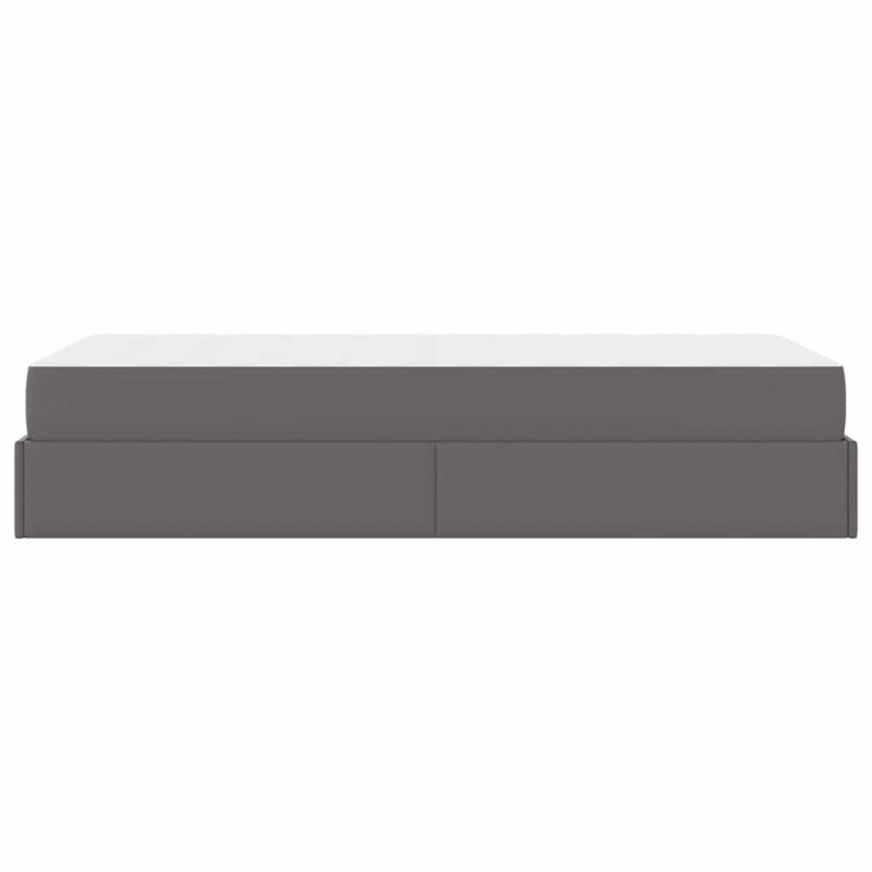Rama łóżka z materacem z materacem 2 pcs Szary PVC