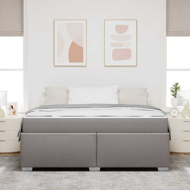 Ramka łóżka z materacem Ciemnoszary 180 x 200 cm tkanina