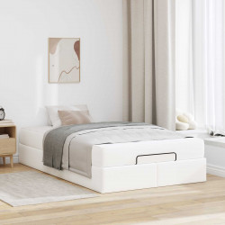 Rama łóżka z materacem z materacem 2 pcs Biały PVC