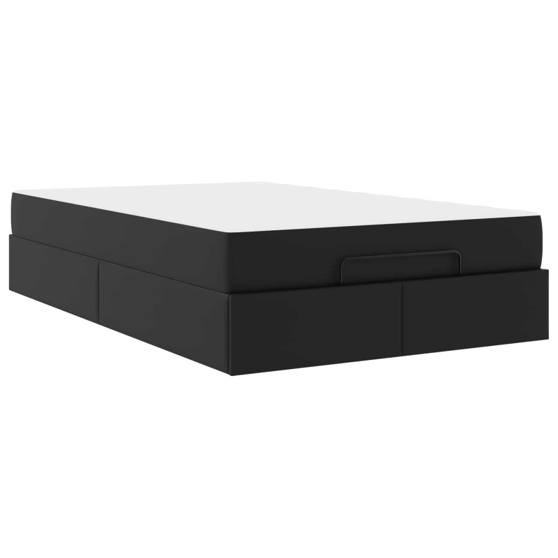 Rama łóżka z materacem z materacem 2 pcs Czarny PVC