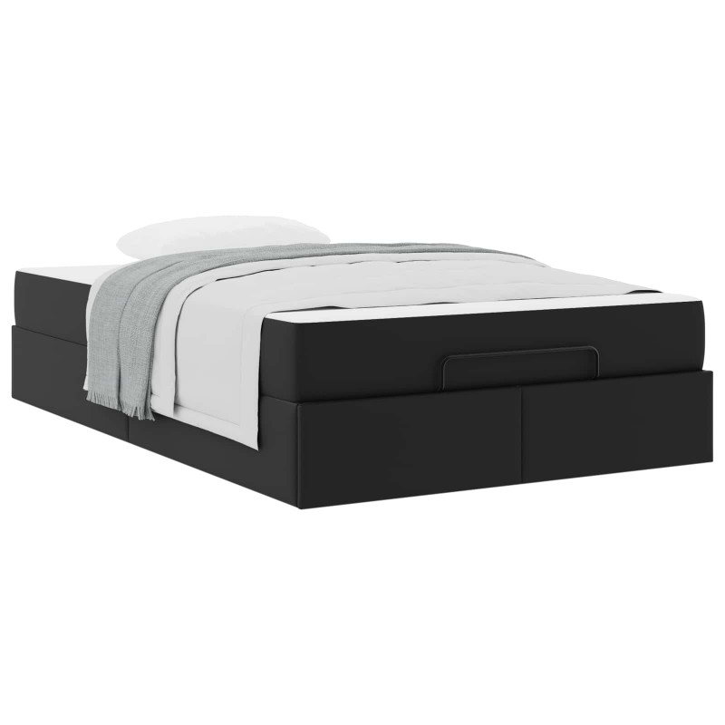 Rama łóżka z materacem z materacem 2 pcs Czarny PVC