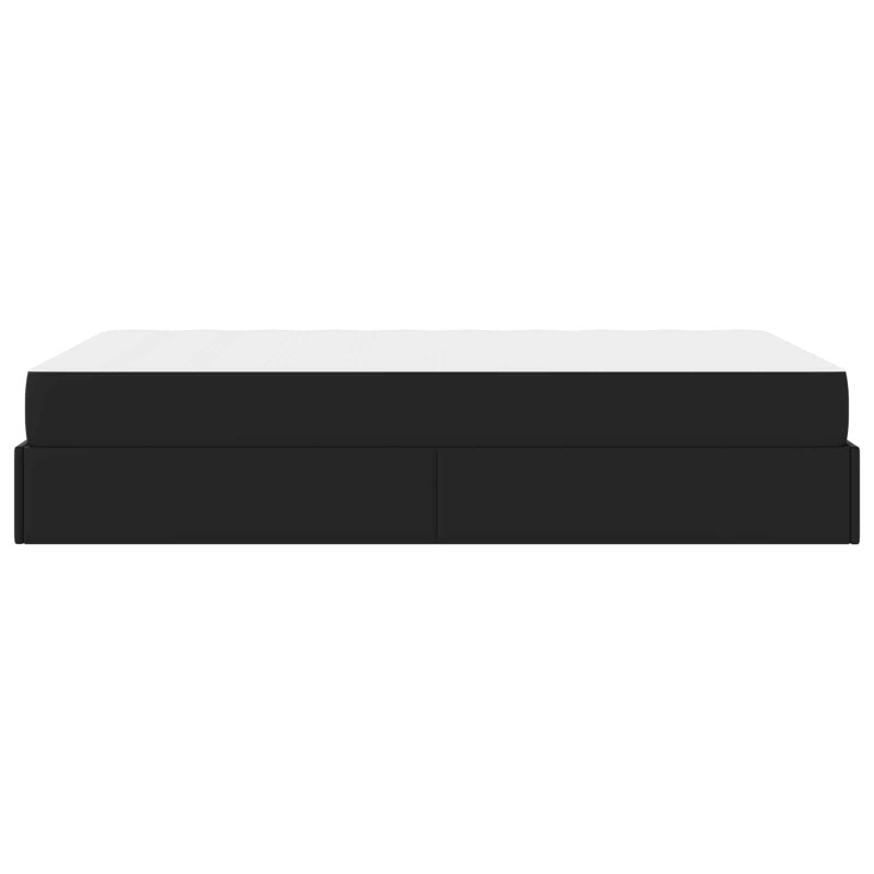 Rama łóżka z materacem z materacem 2 pcs Czarny PVC