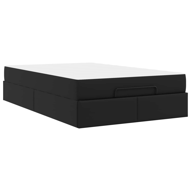 Rama łóżka z materacem z materacem 2 pcs Czarny PVC
