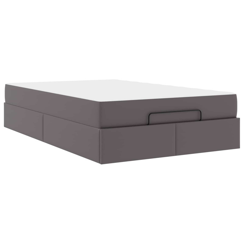 Rama łóżka z materacem z materacem 2 pcs Szary PVC